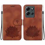 For Infinix Note 30i Lotus Embossed Leather Phone Case(Brown)