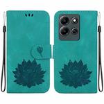 For Infinix Note 30i Lotus Embossed Leather Phone Case(Green)