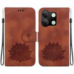 For Infinix Smart 7 HD Lotus Embossed Leather Phone Case(Brown)