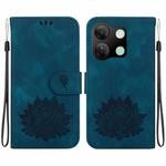 For Infinix Smart 7 HD Lotus Embossed Leather Phone Case(Dark Blue)