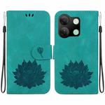 For Infinix Smart 7 HD Lotus Embossed Leather Phone Case(Green)