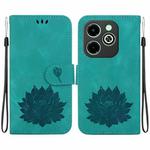 For Infinix Hot 40i Lotus Embossed Leather Phone Case(Green)