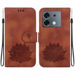 For Infinix Zero 30 5G Lotus Embossed Leather Phone Case(Brown)