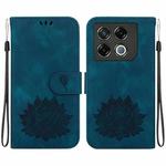 For Infinix GT 20 Pro Lotus Embossed Leather Phone Case(Dark Blue)