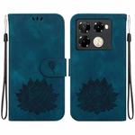 For Infinix Note 40 Pro 4G / 5G Lotus Embossed Leather Phone Case(Dark Blue)