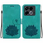 For Infinix Note 40 4G Lotus Embossed Leather Phone Case(Green)