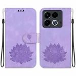 For Infinix Note 40 4G Lotus Embossed Leather Phone Case(Purple)