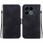 For Infinix Note 40 4G Lotus Embossed Leather Phone Case(Black)