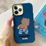 For iPhone 11 Pro Awkward Bear PC Hybrid TPU Phone Case(Royal Blue)