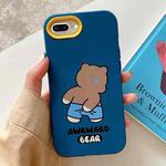 For iPhone 7 Plus / 8 Plus Awkward Bear PC Hybrid TPU Phone Case(Royal Blue)