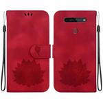 For LG K41S /  K51S Lotus Embossed Leather Phone Case(Red)