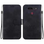 For LG K41S /  K51S Lotus Embossed Leather Phone Case(Black)