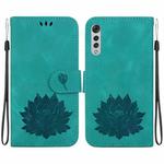 For LG Velvet / Velvet 5G / G9 Lotus Embossed Leather Phone Case(Green)