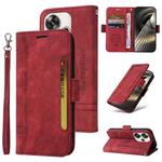 For Xiaomi Poco F6 BETOPNICE Dual-side Buckle Leather Phone Case(Red)