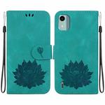 For Nokia C12 Lotus Embossed Leather Phone Case(Green)