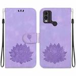 For Nokia C22 Lotus Embossed Leather Phone Case(Purple)