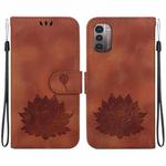 For Nokia G21 / G11 Lotus Embossed Leather Phone Case(Brown)