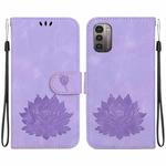 For Nokia G21 / G11 Lotus Embossed Leather Phone Case(Purple)