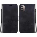 For Nokia G21 / G11 Lotus Embossed Leather Phone Case(Black)