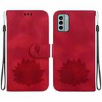 For Nokia G22 Lotus Embossed Leather Phone Case(Red)