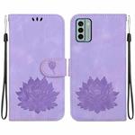 For Nokia G22 Lotus Embossed Leather Phone Case(Purple)