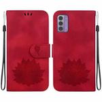 For Nokia G42 Lotus Embossed Leather Phone Case(Red)