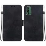 For Nokia XR21 Lotus Embossed Leather Phone Case(Black)