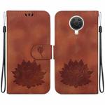 For Nokia G10 / G20 Lotus Embossed Leather Phone Case(Brown)