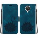 For Nokia G10 / G20 Lotus Embossed Leather Phone Case(Dark Blue)