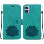 For Motorola Edge 30 Neo /  Edge 30 Lite Lotus Embossed Leather Phone Case(Green)