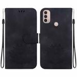 For Motorola Moto E20 / E30 / E40 Lotus Embossed Leather Phone Case(Black)