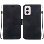 For Motorola Moto G Power 5G 2024 Lotus Embossed Leather Phone Case(Black)