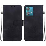 For Motorola Edge 40 Neo Lotus Embossed Leather Phone Case(Black)