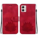 For Motorola Moto G13 / G23 / G53 Lotus Embossed Leather Phone Case(Red)