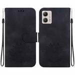 For Motorola Moto G13 / G23 / G53 Lotus Embossed Leather Phone Case(Black)