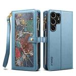 For Samsung Galaxy S24 Ultra 5G ESEBLE Star Series Lanyard Zipper Wallet RFID Leather Case(Blue)