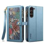 For Samsung Galaxy S24+ 5G ESEBLE Star Series Lanyard Zipper Wallet RFID Leather Case(Blue)