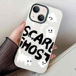 For iPhone 14 Plus Scared Ghost PC Hybrid TPU Phone Case(White)