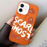 For iPhone 12 mini Scared Ghost PC Hybrid TPU Phone Case(Orange)