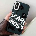 For iPhone X / XS Scared Ghost PC Hybrid TPU Phone Case(Black)