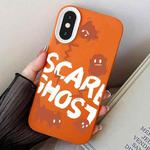 For iPhone X / XS Scared Ghost PC Hybrid TPU Phone Case(Orange)