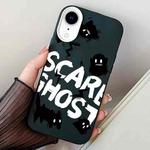 For iPhone XR Scared Ghost PC Hybrid TPU Phone Case(Black)