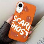 For iPhone XR Scared Ghost PC Hybrid TPU Phone Case(Orange)