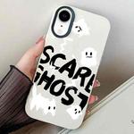 For iPhone XR Scared Ghost PC Hybrid TPU Phone Case(White)