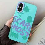 For iPhone XS Max Scared Ghost PC Hybrid TPU Phone Case(Sky Cyan)