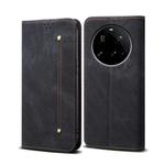 For Xiaomi 15 Ultra Denim Texture Casual Style Horizontal Flip Leather Case(Black)