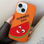 For iPhone 15 Plus Watermelon PC Hybrid TPU Phone Case(Orange)