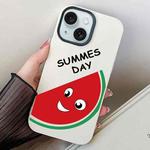 For iPhone 15 Watermelon PC Hybrid TPU Phone Case(White)