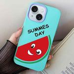 For iPhone 15 Watermelon PC Hybrid TPU Phone Case(Sky Cyan)