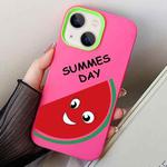 For iPhone 14 Plus Watermelon PC Hybrid TPU Phone Case(Rose Red)